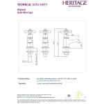 Heritage Ryde Bateria wannowa 2-otworowa (kurki) chrom TRHC01