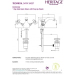 Heritage Dawlish Bateria umywalkowa 1-otworowa zabytkowe złoto TDCG04