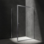 OMNIRES BRONX kabina prysznicowa prostokątna z drzwiami przesuwnymi, 110 x 80 cm chrom/transparentny BR1180CRTR