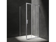 OMNIRES CHELSEA kabina prysznicowa kwadratowa z drzwiami przesuwnymi, 80 x 80 cm chrom/transparentny CH8080CRTR