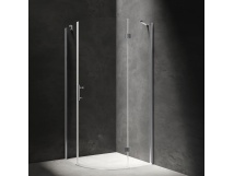 OMNIRES MANHATTAN kabina prysznicowa półokrągła z drzwiami uchylnymi, 100 x 100 cm chrom/transparentny ADF10XLUX-TCRTR